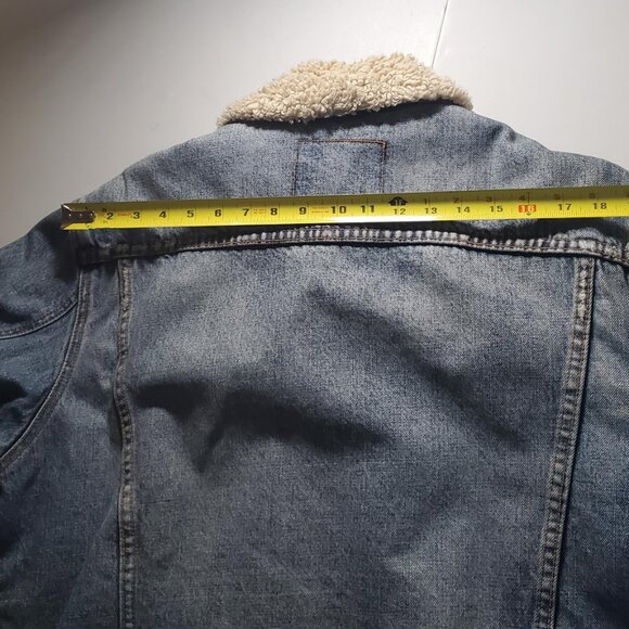 Abercrombie and Fitch Sherpa Lined Denim Trucker Jacket Sz XL mens - Picture 12 of 16